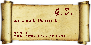 Gajdusek Dominik névjegykártya